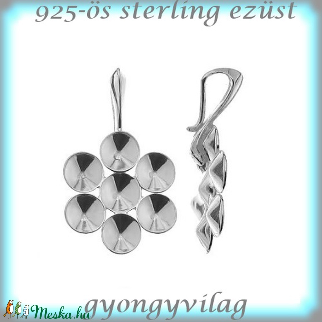 925-ös ezüst medálkapocs EMK 70-4 - gyöngy, ékszerkellék - egyéb alkatrész - Meska.hu 925-ös ezüst medálkapocs EMK 70-4 - gyöngy, ékszerkellék - egyéb alkatrész - Meska.hu
