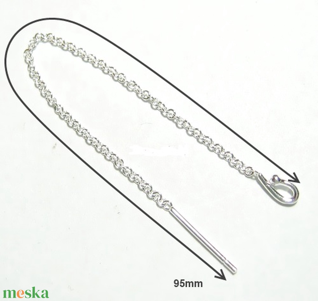 925-ös sterling ezüst ékszerkellék: fülbevaló kapocs, bedugós, füllánc EFK BFL 26-95e - kellékek & szerszámok - ékszerkellék - fülbevaló kapocs - Meska.hu