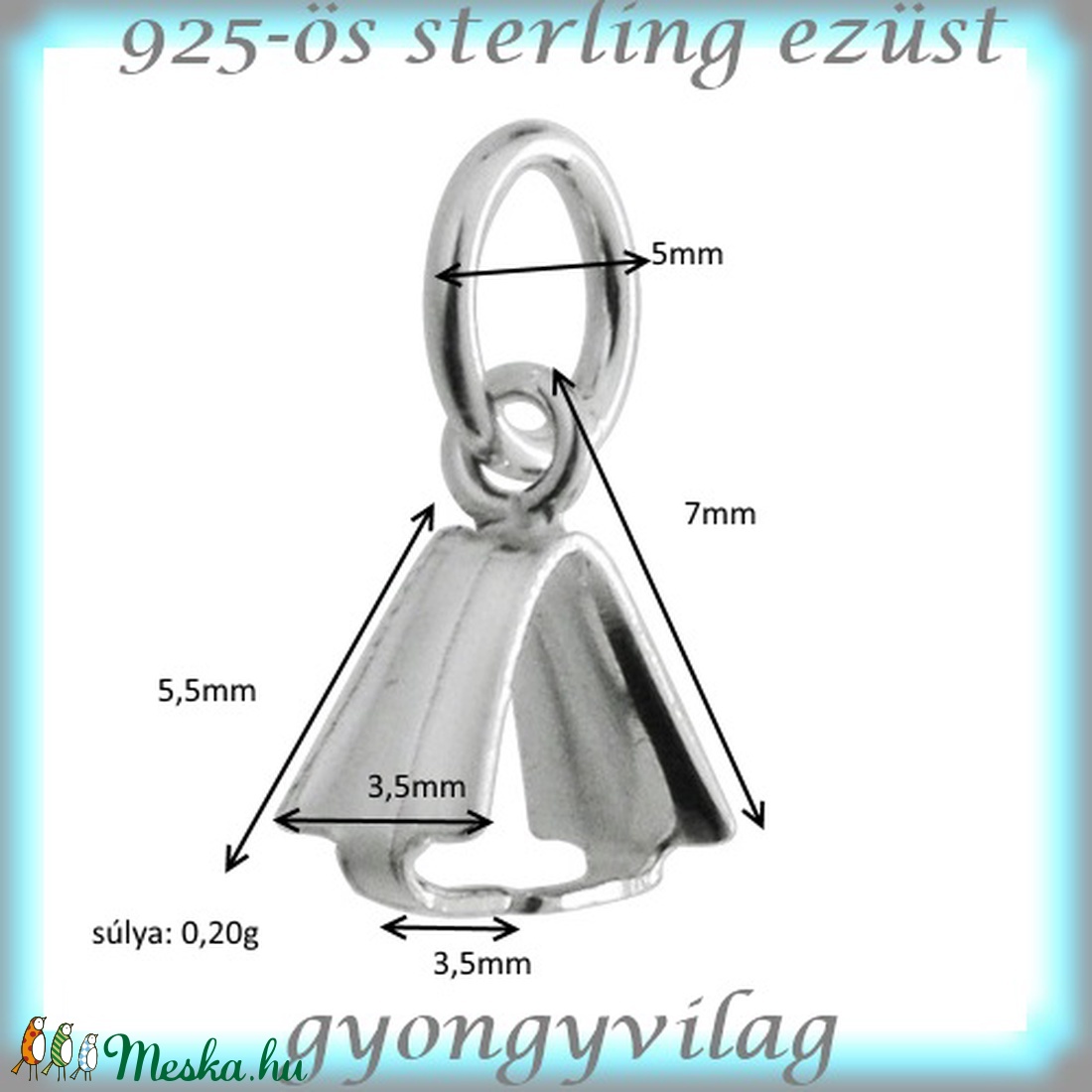 925-ös ezüst medálkapocs EMK 06 - kellékek & szerszámok - ékszerkellék - medáltartó, medálkapocs - Meska.hu 925-ös ezüst medálkapocs EMK 06 - kellékek & szerszámok - ékszerkellék - medáltartó, medálkapocs - Meska.hu