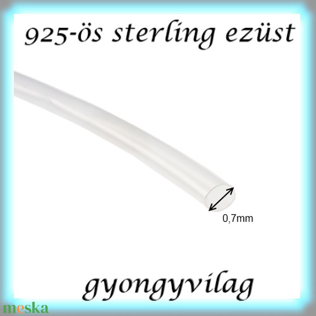 925-ös ezüst huzal kemény (hard)  EH 0,7mm-es  1cm - gyöngy, ékszerkellék - egyéb alkatrész - Meska.hu