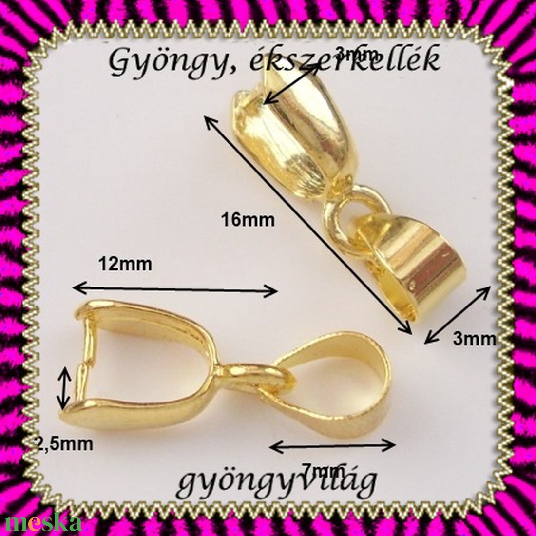Aranyozott medálkapocs 5db/cs BMK 05-16 - gyöngy, ékszerkellék - egyéb alkatrész - Meska.hu Aranyozott medálkapocs 5db/cs BMK 05-16 - gyöngy, ékszerkellék - egyéb alkatrész - Meska.hu