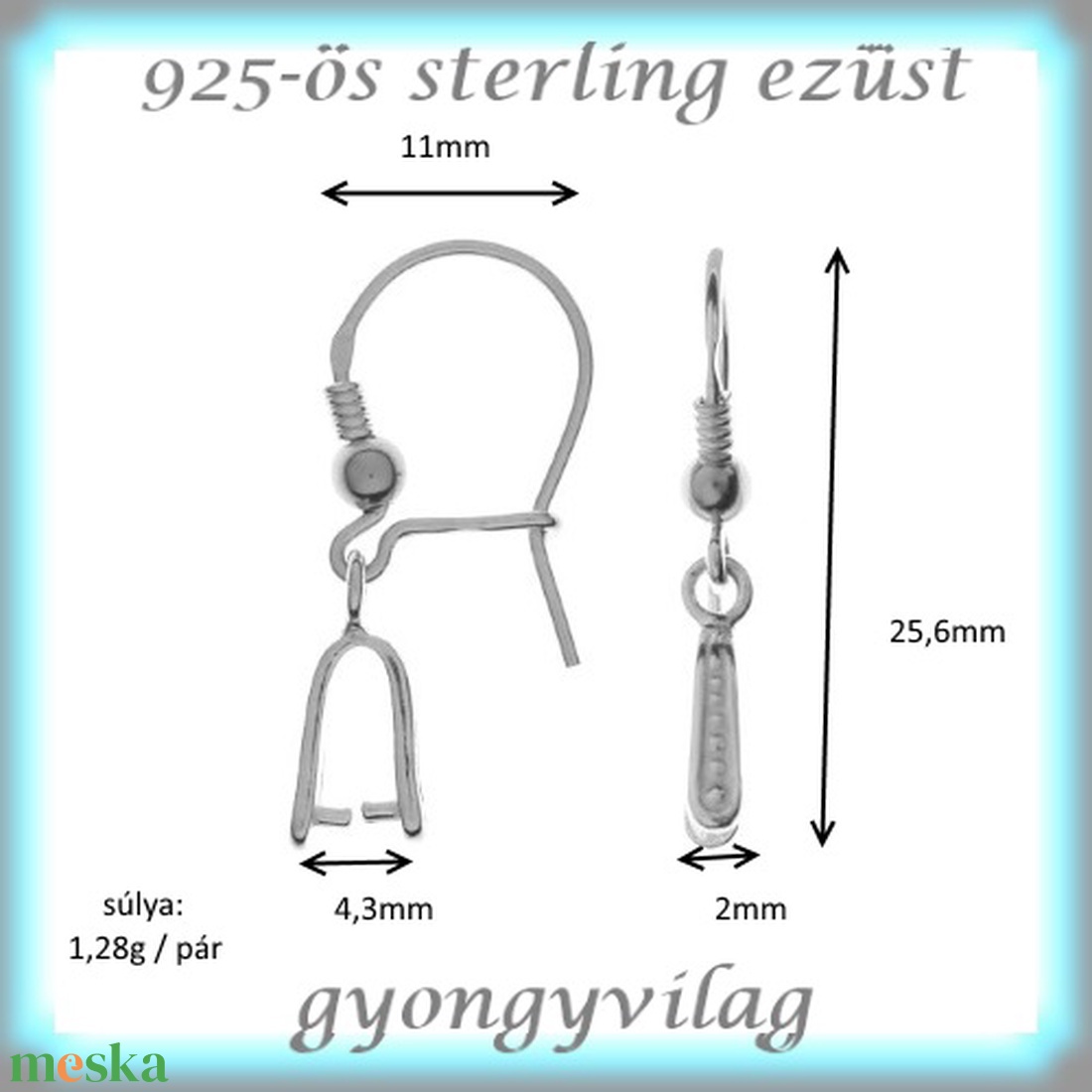  925-ös sterling ezüst ékszerkellék: fülbevaló kapocs, biztonsági-francia kapcsos EFK K 29e - kellékek & szerszámok - ékszerkellék - fülbevaló kapocs - Meska.hu