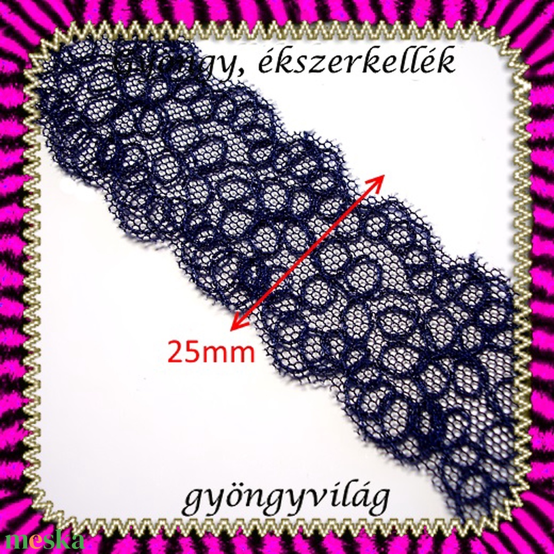 2,5cm-es madeira csipke 30cm CS07-1 - méteráru - felvarrható, vasalható kellék - Meska.hu 2,5cm-es madeira csipke 30cm CS07-1 - méteráru - felvarrható, vasalható kellék - Meska.hu