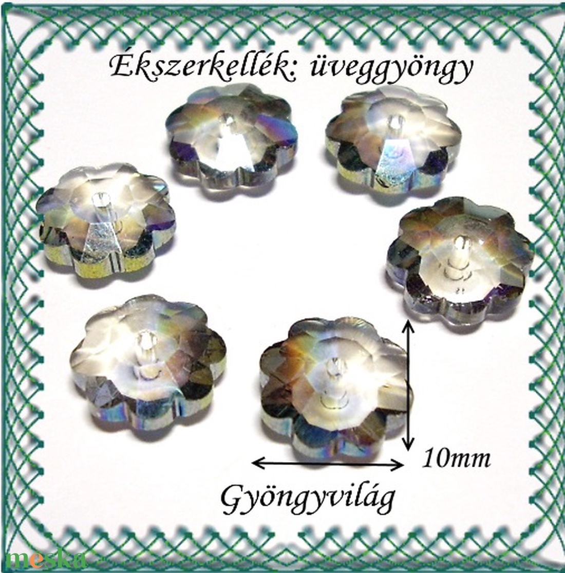  Üveggyöngy- margaréta 10mm több színben - kellékek & szerszámok - gyöngyfűzés kellékek - kásagyöngy - Meska.hu
