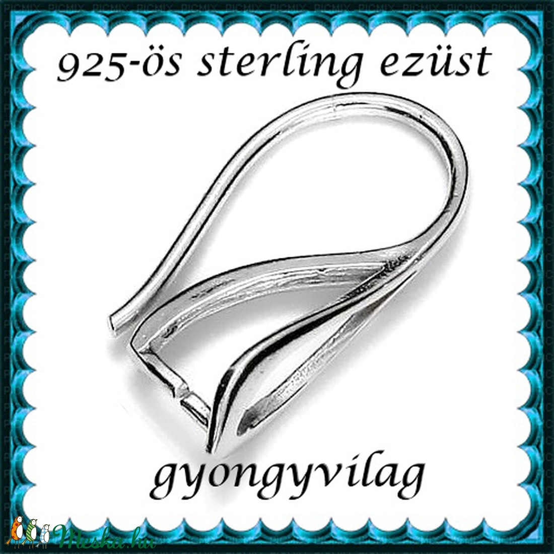 925-ös sterling ezüst ékszerkellék: fülbevalóalap akasztós EFK A 64 - gyöngy, ékszerkellék - egyéb alkatrész - Meska.hu 925-ös sterling ezüst ékszerkellék: fülbevalóalap akasztós EFK A 64 - gyöngy, ékszerkellék - egyéb alkatrész - Meska.hu