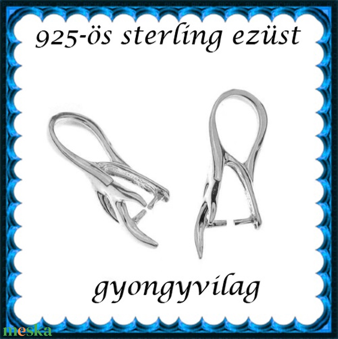 925-ös sterling ezüst ékszerkellék: medáltartó, medálkapocs EMK 59ag - gyöngy, ékszerkellék - egyéb alkatrész - Meska.hu