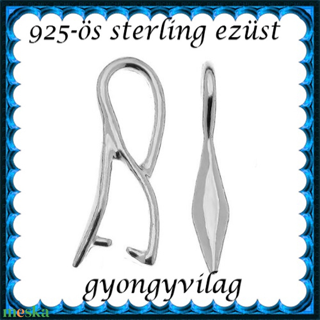 925-ös sterling ezüst ékszerkellék: medáltartó, medálkapocs EMK 78 - kellékek & szerszámok - ékszerkellék - medáltartó, medálkapocs - Meska.hu