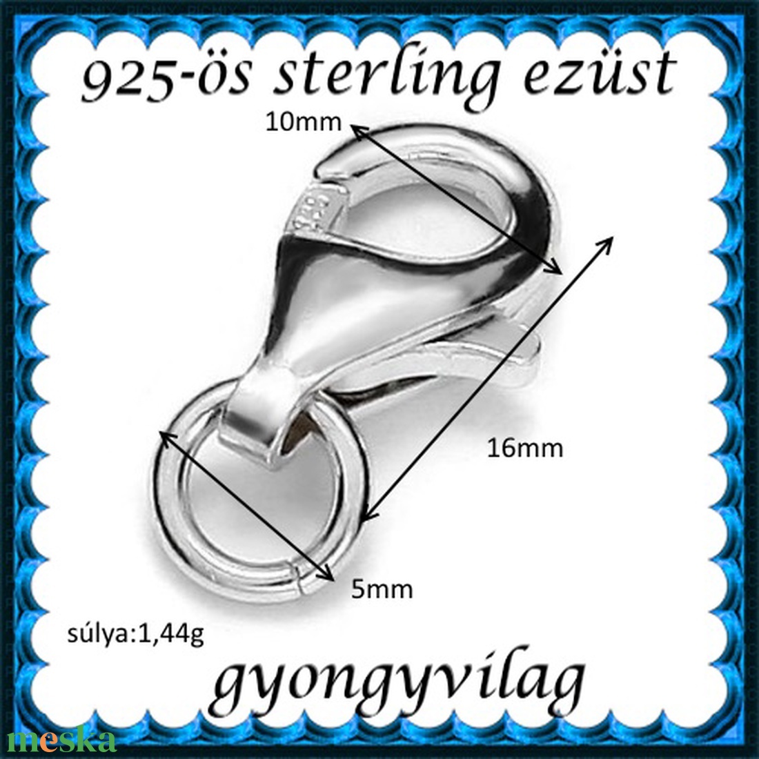 925-ös sterling ezüst ékszerkellék: lánckalocs ELK 1S 19-16e - gyöngy, ékszerkellék - egyéb alkatrész - Meska.hu 925-ös sterling ezüst ékszerkellék: lánckalocs ELK 1S 19-16e - gyöngy, ékszerkellék - egyéb alkatrész - Meska.hu