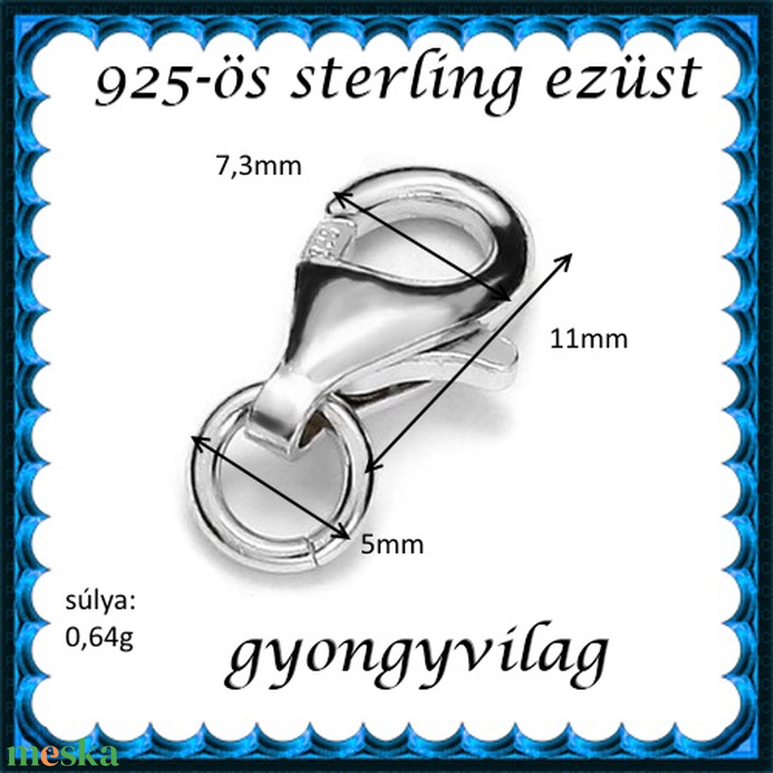 925-ös sterling ezüst ékszerkellék: lánckalocs ELK 1S 19-11 - kellékek & szerszámok - ékszerkellék - nyaklánc kapocs - Meska.hu 925-ös sterling ezüst ékszerkellék: lánckalocs ELK 1S 19-11 - kellékek & szerszámok - ékszerkellék - nyaklánc kapocs - Meska.hu