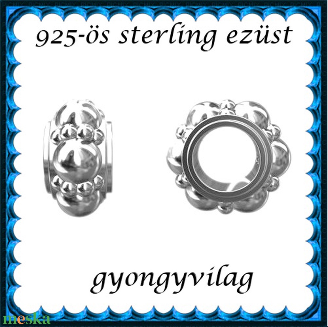 925-ös sterling ezüst ékszerkellék: köztes / gyöngy / dísz EKÖ 65 - kellékek & szerszámok - gyöngyfűzés kellékek - fém köztesek - Meska.hu