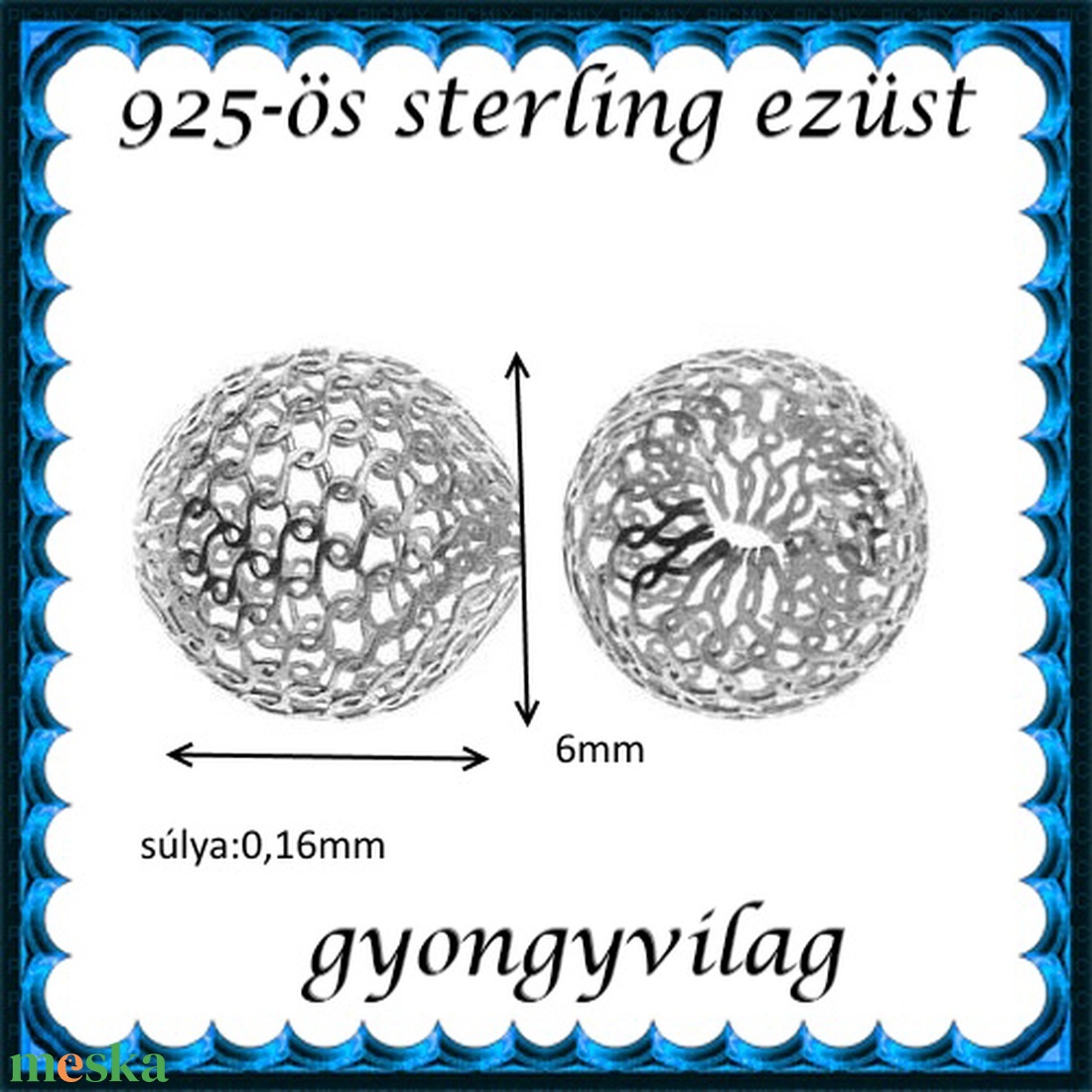 925-ös sterling ezüst ékszerkellék: köztes / gyöngy / dísz EKÖ 26-6 - gyöngy, ékszerkellék - fém köztesek - Meska.hu 925-ös sterling ezüst ékszerkellék: köztes / gyöngy / dísz EKÖ 26-6 - gyöngy, ékszerkellék - fém köztesek - Meska.hu