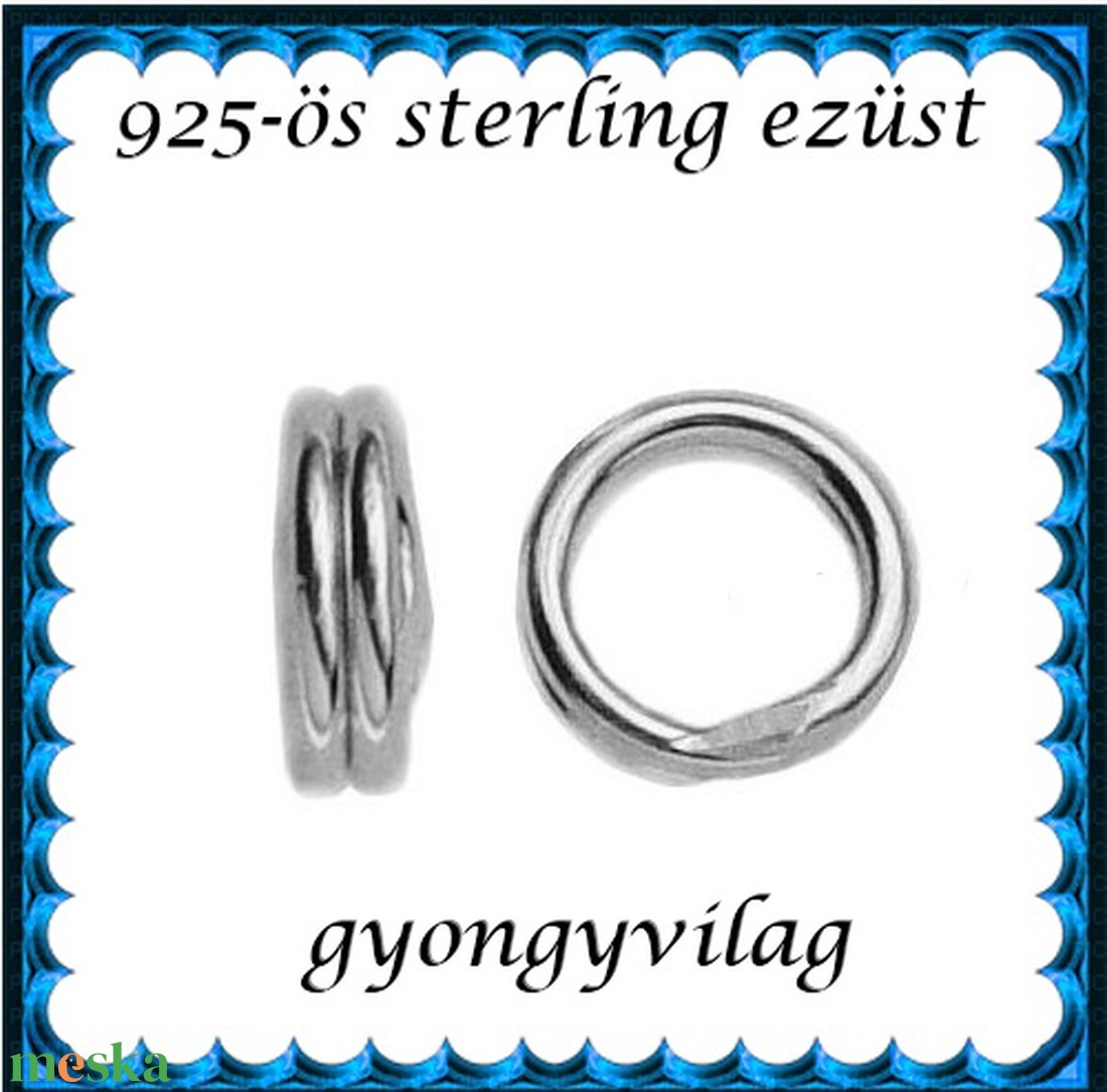 925-ös ezüst karika dupla ESZK D 6x0,8   1db/csomag - kellékek & szerszámok - gyöngyfűzés kellékek - szerelőkarika - Meska.hu