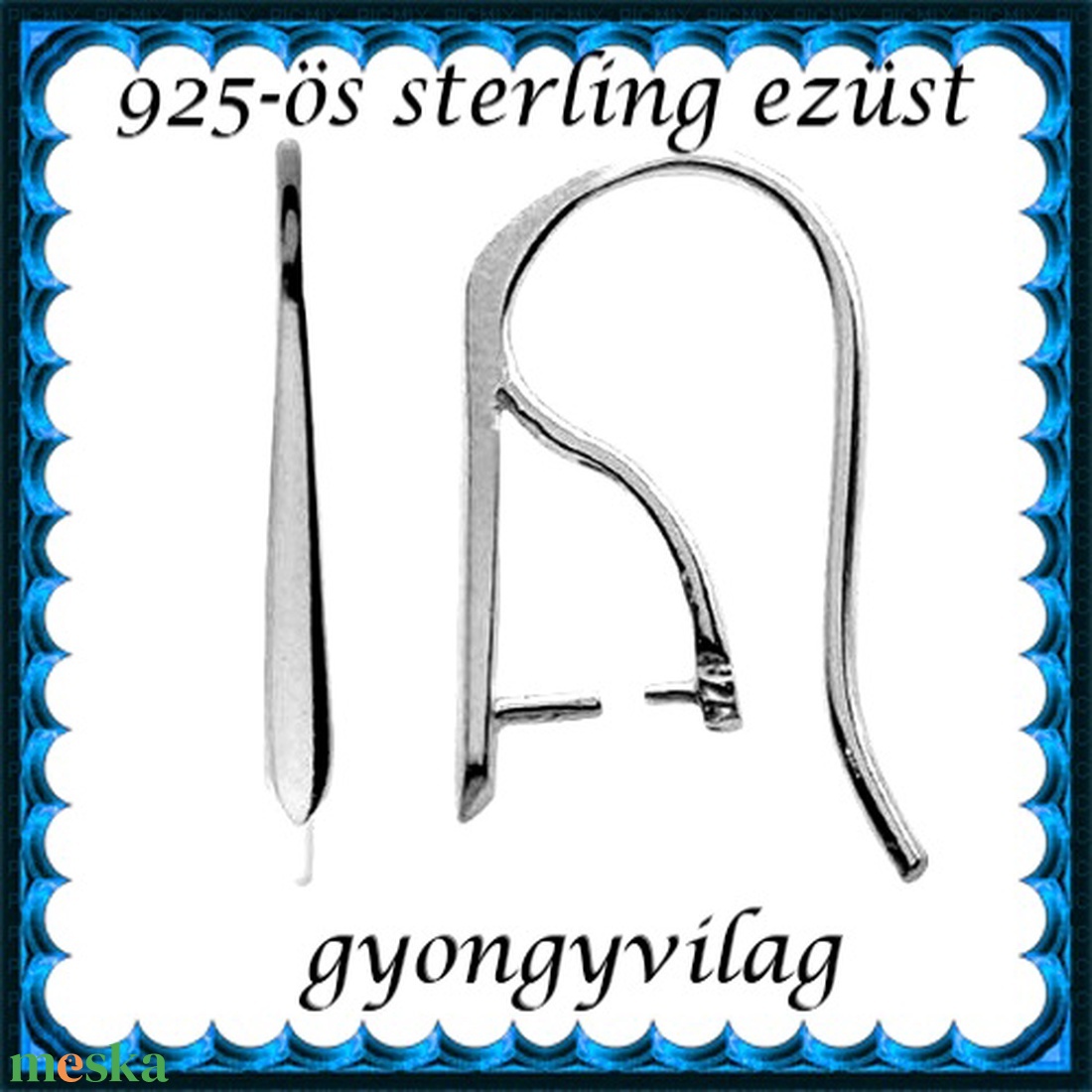 925-ös sterling ezüst ékszerkellék: fülbevaló kapocs, akasztós EFK A 56 - kellékek & szerszámok - ékszerkellék - fülbevaló kapocs - Meska.hu 925-ös sterling ezüst ékszerkellék: fülbevaló kapocs, akasztós EFK A 56 - kellékek & szerszámok - ékszerkellék - fülbevaló kapocs - Meska.hu