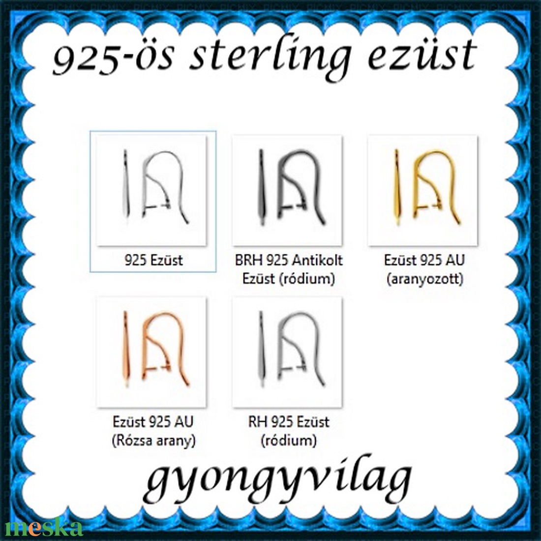 925-ös sterling ezüst ékszerkellék: fülbevaló kapocs, akasztós EFK A 56 - kellékek & szerszámok - ékszerkellék - fülbevaló kapocs - Meska.hu 925-ös sterling ezüst ékszerkellék: fülbevaló kapocs, akasztós EFK A 56 - kellékek & szerszámok - ékszerkellék - fülbevaló kapocs - Meska.hu
