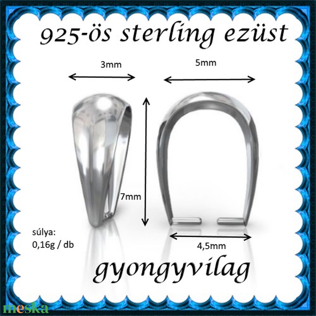 925-ös sterling ezüst ékszerkellék: medáltartó, medálkapocs EMK 77-7 - kellékek & szerszámok - ékszerkellék - medáltartó, medálkapocs - Meska.hu 925-ös sterling ezüst ékszerkellék: medáltartó, medálkapocs EMK 77-7 - kellékek & szerszámok - ékszerkellék - medáltartó, medálkapocs - Meska.hu
