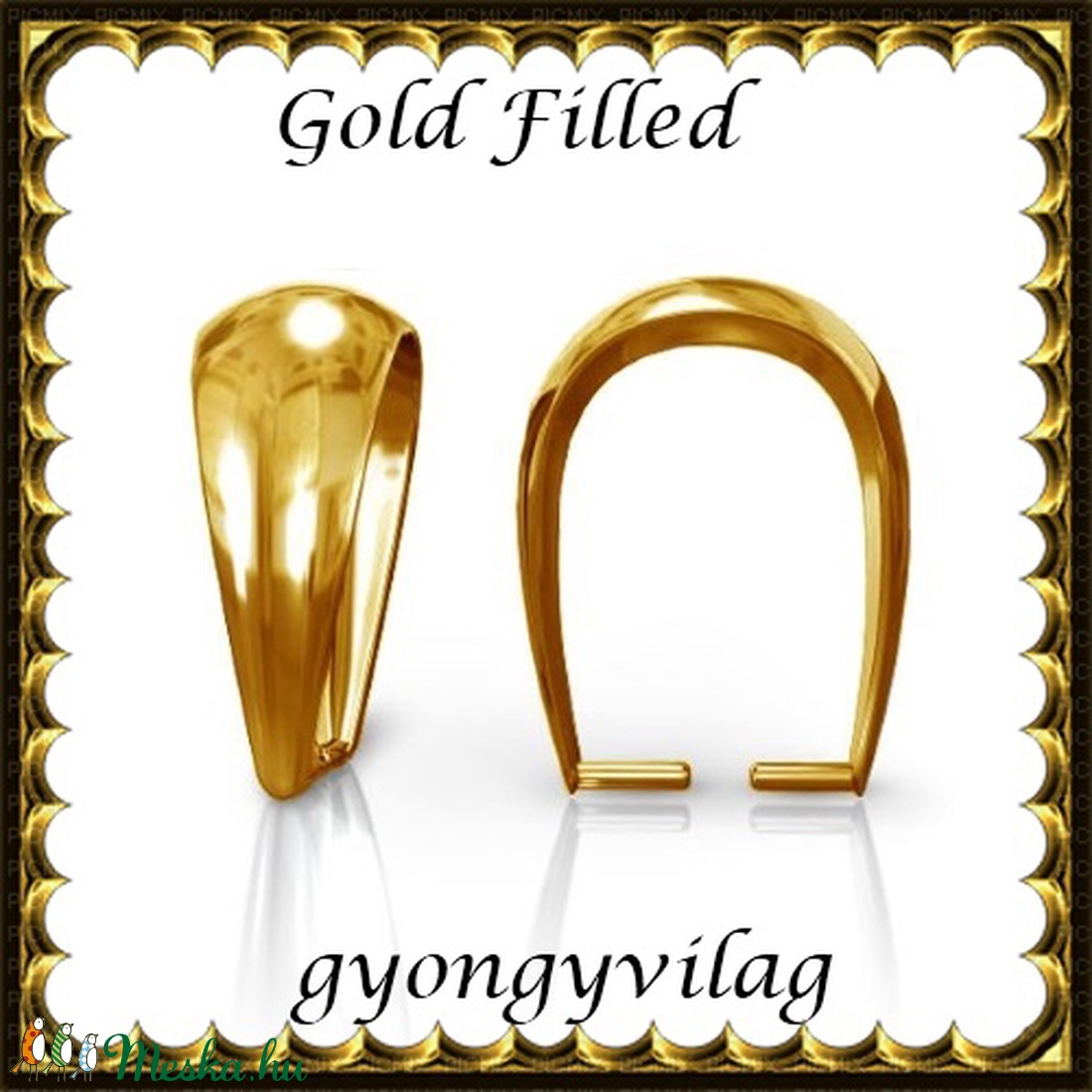 925-ös sterling ezüst ékszerkellék: medáltartó, medálkapocs EMK 77-11AU Gold Filled - gyöngy, ékszerkellék - egyéb alkatrész - Meska.hu 925-ös sterling ezüst ékszerkellék: medáltartó, medálkapocs EMK 77-11AU Gold Filled - gyöngy, ékszerkellék - egyéb alkatrész - Meska.hu