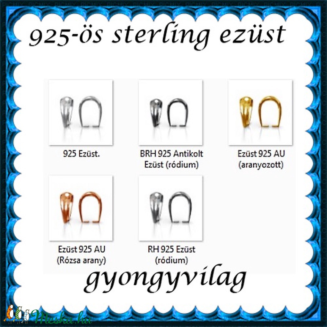 925-ös sterling ezüst ékszerkellék: medáltartó, medálkapocs EMK 77-11AU Gold Filled - gyöngy, ékszerkellék - egyéb alkatrész - Meska.hu 925-ös sterling ezüst ékszerkellék: medáltartó, medálkapocs EMK 77-11AU Gold Filled - gyöngy, ékszerkellék - egyéb alkatrész - Meska.hu