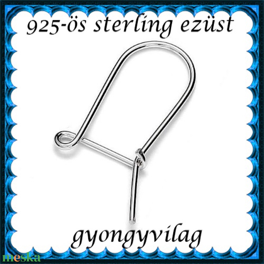  925-ös sterling ezüst ékszerkellék: fülbevalóalap biztonsági kapoccsal EFK K 12 - gyöngy, ékszerkellék - egyéb alkatrész - Meska.hu