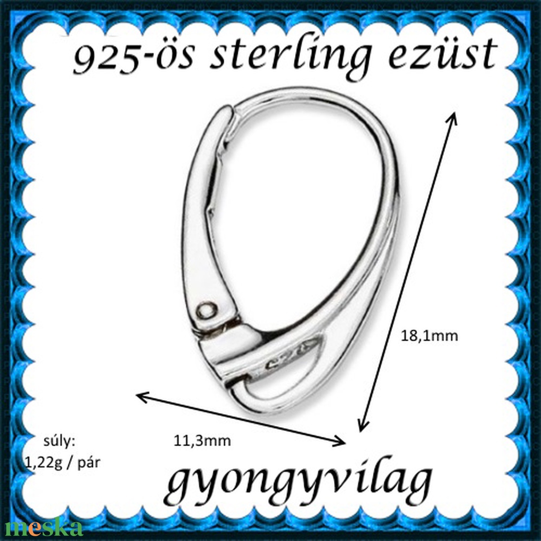 925-ös sterling ezüst ékszerkellék: fülbevalóalap biztonsági kapoccsal EFK K 14 - gyöngy, ékszerkellék - egyéb alkatrész - Meska.hu 925-ös sterling ezüst ékszerkellék: fülbevalóalap biztonsági kapoccsal EFK K 14 - gyöngy, ékszerkellék - egyéb alkatrész - Meska.hu