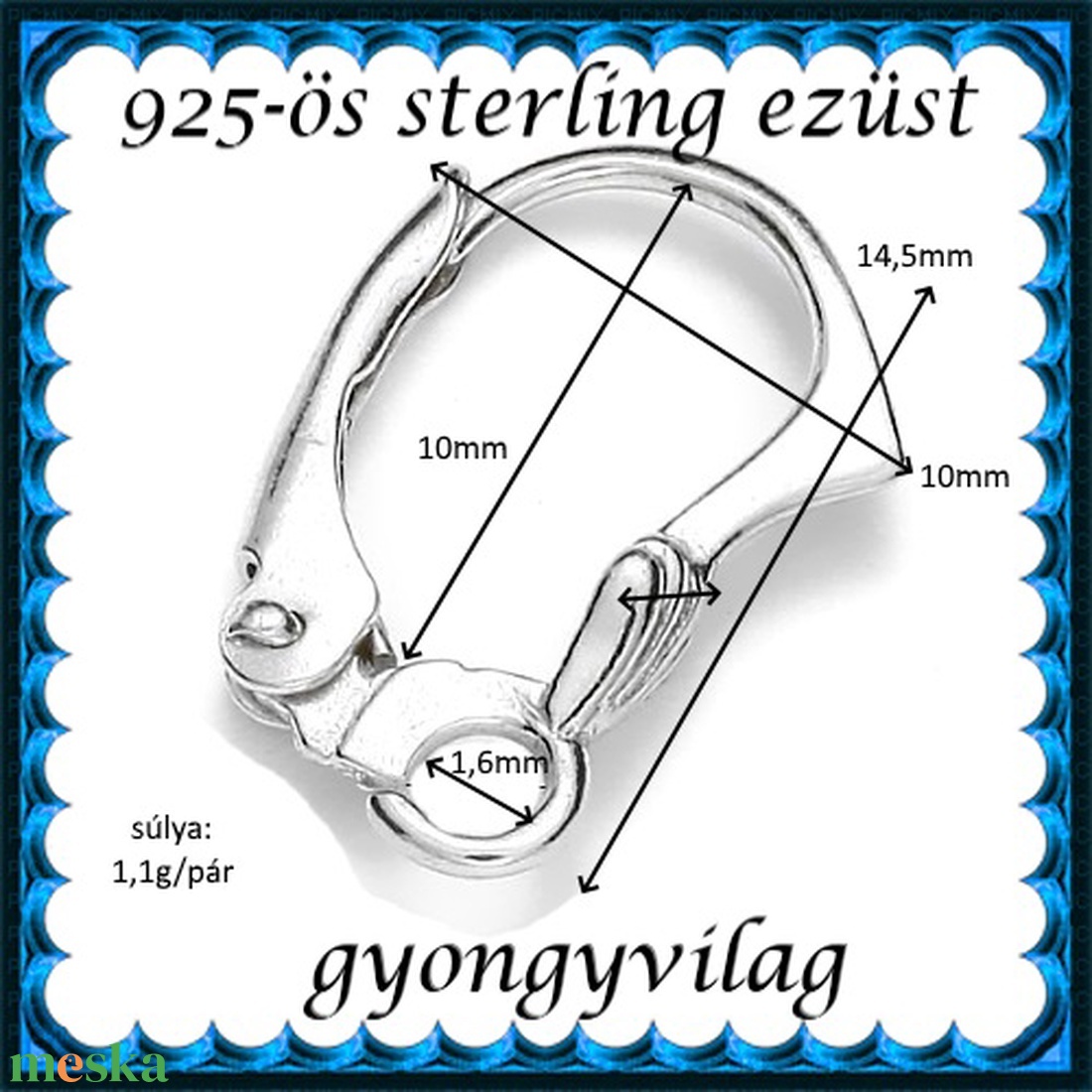 925-ös sterling ezüst ékszerkellék: fülbevalóalap biztonsági kapoccsal EFK K 21 - gyöngy, ékszerkellék - egyéb alkatrész - Meska.hu 925-ös sterling ezüst ékszerkellék: fülbevalóalap biztonsági kapoccsal EFK K 21 - gyöngy, ékszerkellék - egyéb alkatrész - Meska.hu
