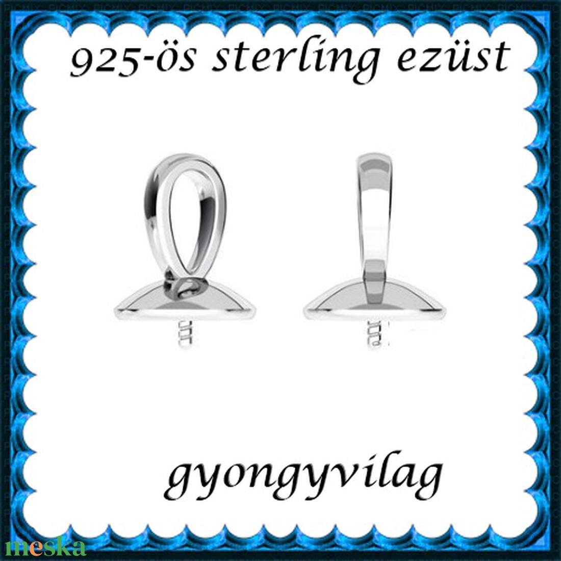 925-ös sterling ezüst ékszerkellék: medálkapocs EMK 68  - gyöngy, ékszerkellék - egyéb alkatrész - Meska.hu