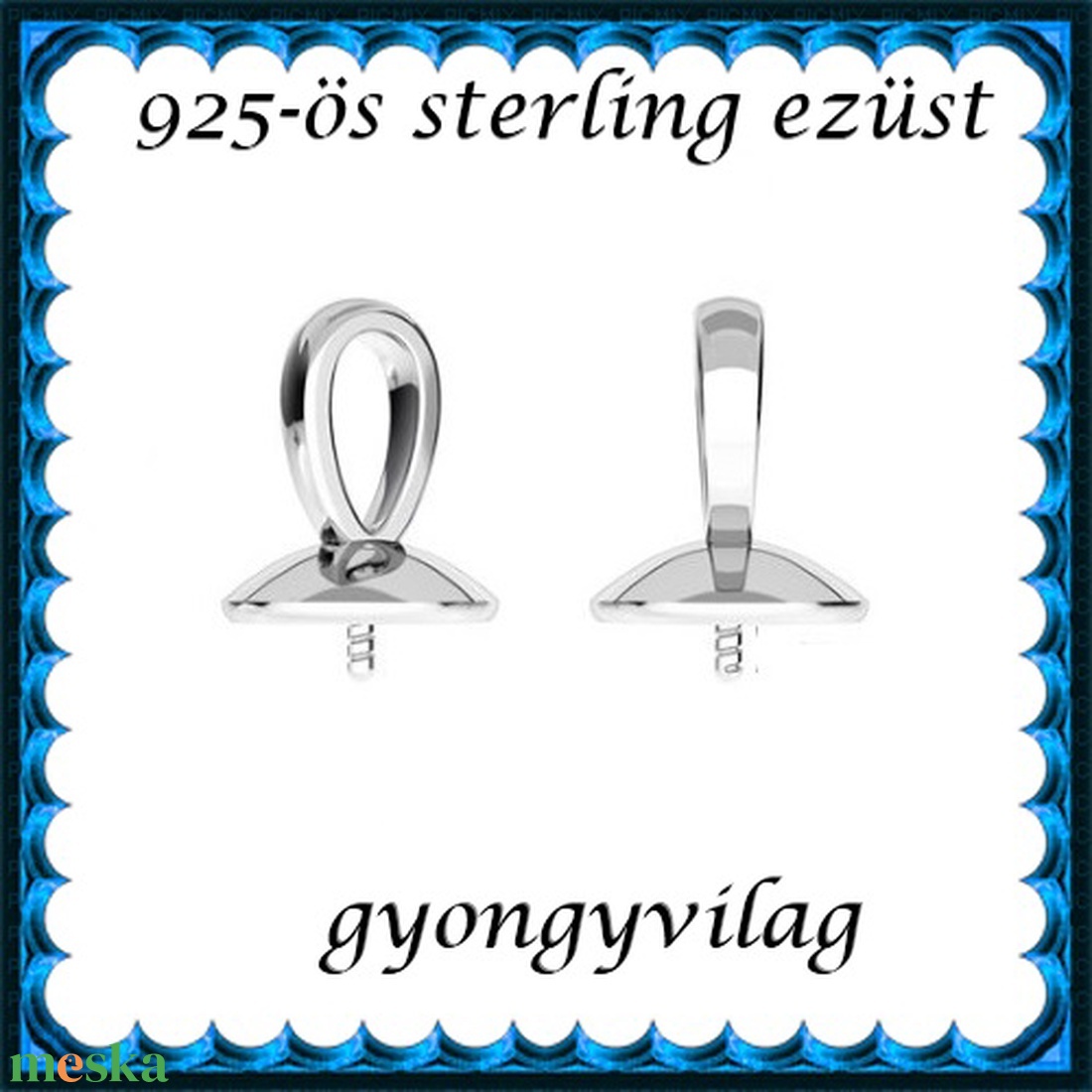 925-ös sterling ezüst ékszerkellék: medálkapocs EMK 68 - gyöngy, ékszerkellék - egyéb alkatrész - Meska.hu 925-ös sterling ezüst ékszerkellék: medálkapocs EMK 68 - gyöngy, ékszerkellék - egyéb alkatrész - Meska.hu