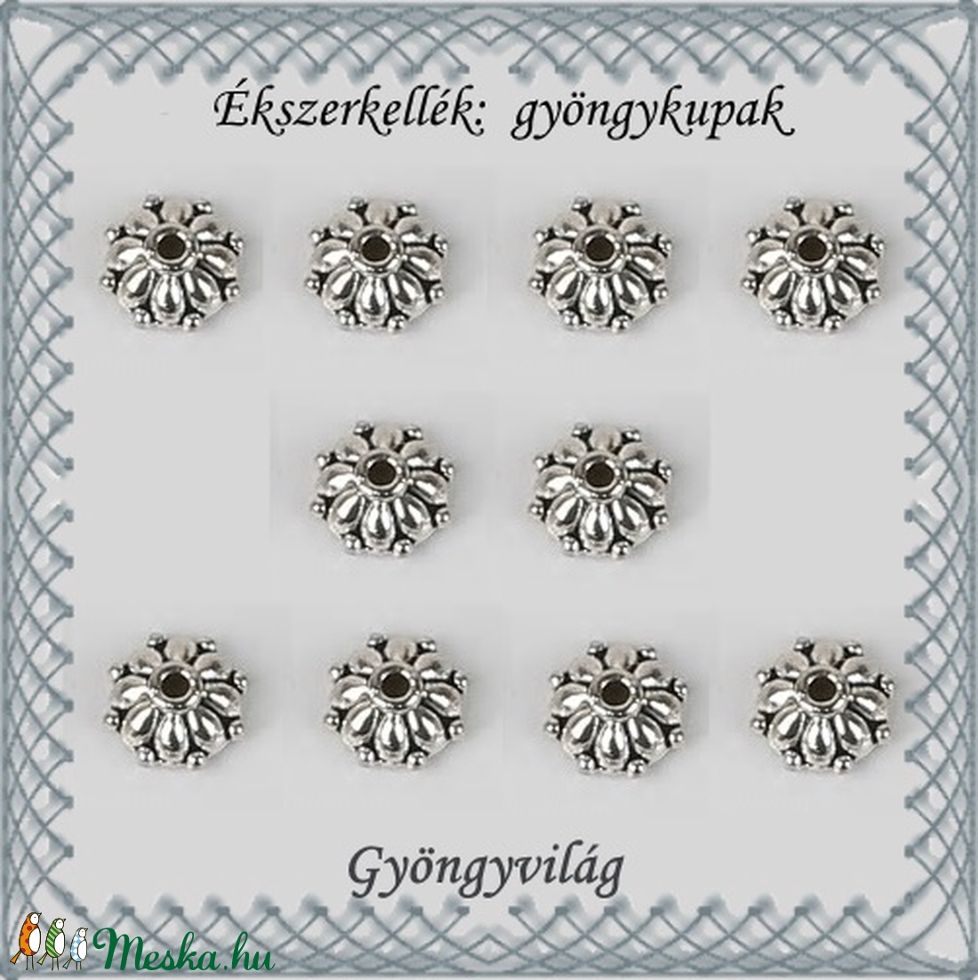 Ékszerkellék: gyöngykupak BGYK22 7,8mm-es 10db/csomag - kellékek & szerszámok - gyöngyfűzés kellékek - gyöngykupak - Meska.hu Ékszerkellék: gyöngykupak BGYK22 7,8mm-es 10db/csomag - kellékek & szerszámok - gyöngyfűzés kellékek - gyöngykupak - Meska.hu