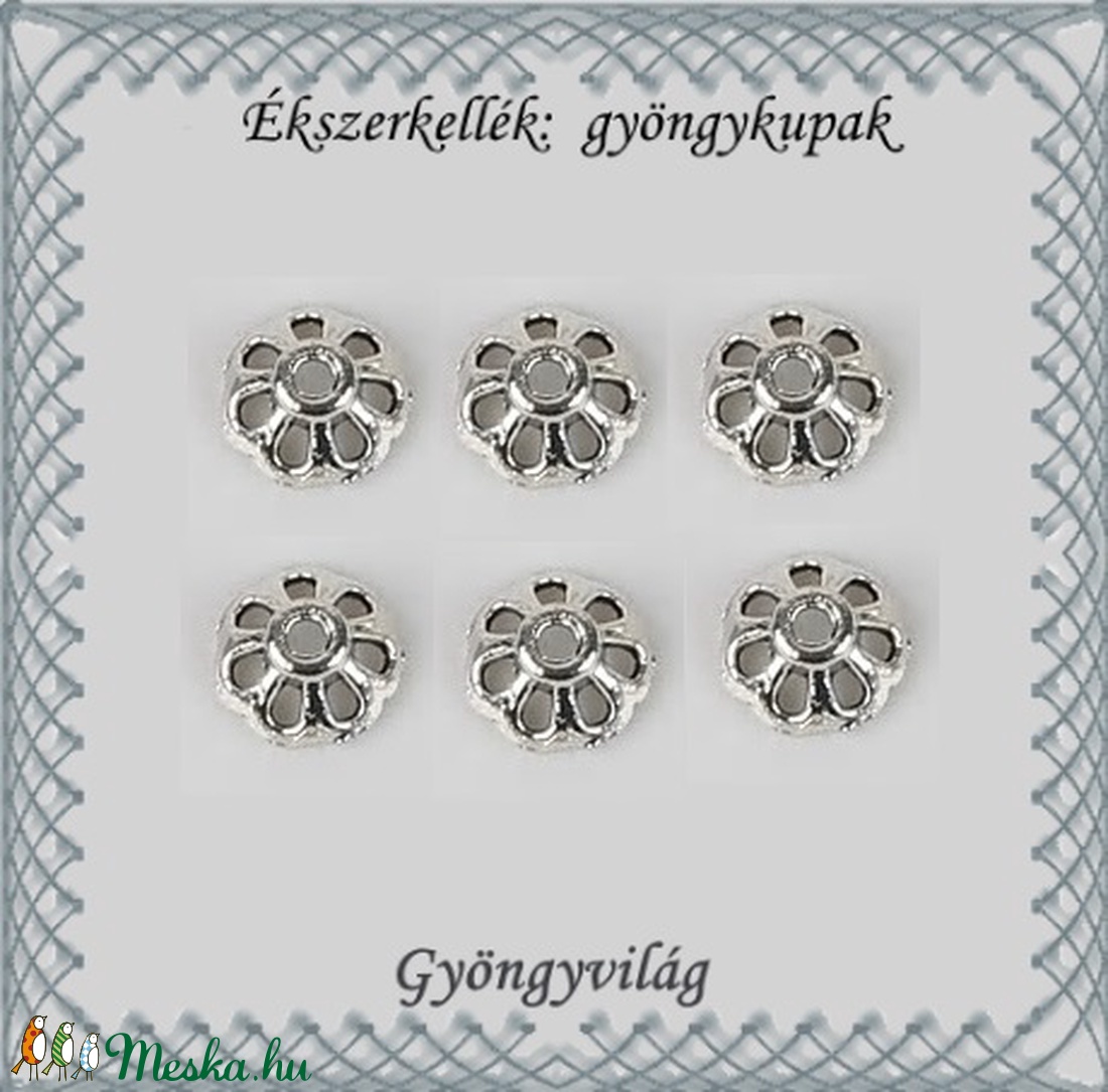 Ékszerkellék: gyöngykupak BGYK23 8,1mm-es 6db/csomag - kellékek & szerszámok - gyöngyfűzés kellékek - gyöngykupak - Meska.hu Ékszerkellék: gyöngykupak BGYK23 8,1mm-es 6db/csomag - kellékek & szerszámok - gyöngyfűzés kellékek - gyöngykupak - Meska.hu