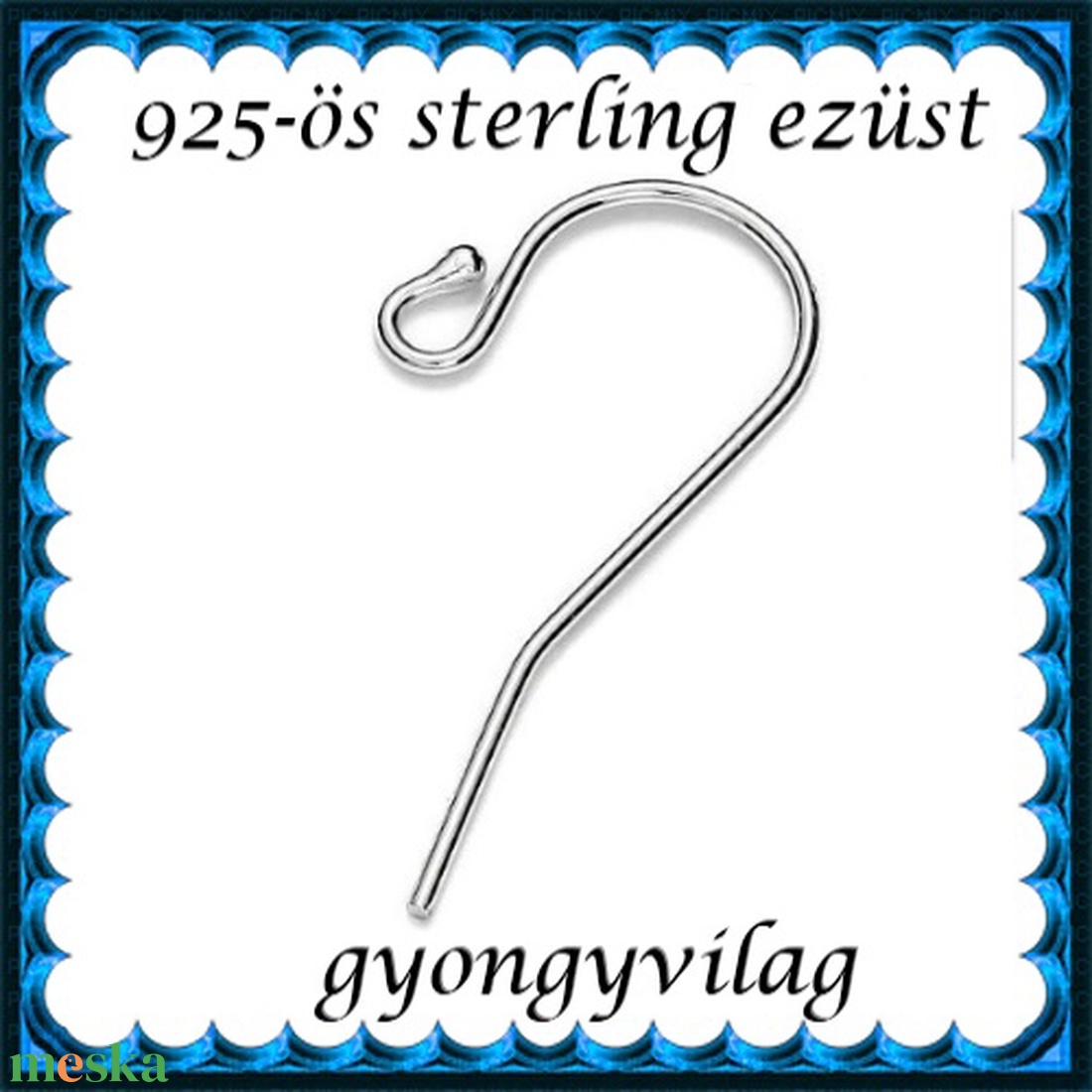 925-ös sterling ezüst ékszerkellék: fülbevalóalap akasztós EFK A 01-2 - kellékek & szerszámok - gyöngyfűzés kellékek - egyéb alkatrész - Meska.hu 925-ös sterling ezüst ékszerkellék: fülbevalóalap akasztós EFK A 01-2 - kellékek & szerszámok - gyöngyfűzés kellékek - egyéb alkatrész - Meska.hu