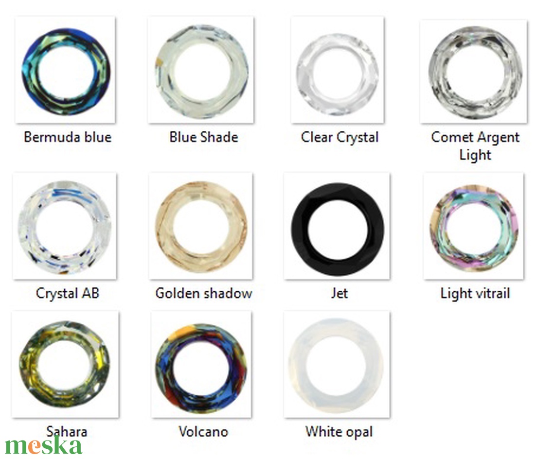 Medálok: Swarovski karika 925-ös sterling ezüst SME-SW KAR01 14mm-es Golden Shadow - ékszer - nyaklánc - medál - Meska.hu