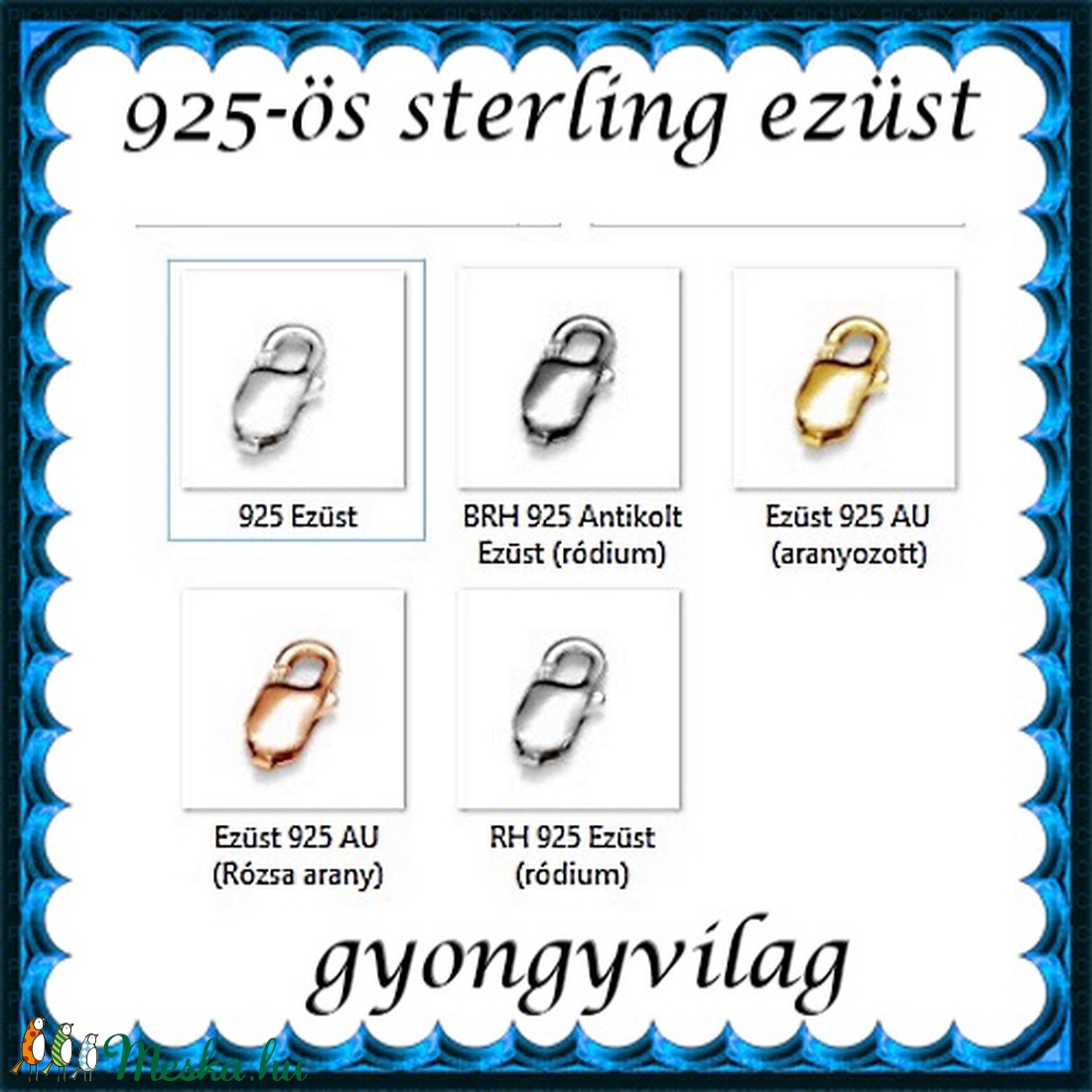 925-ös ezüst 1soros lánckapocs ELK 1s 37-8 - kellékek & szerszámok - gyöngyfűzés kellékek - egyéb alkatrész - Meska.hu