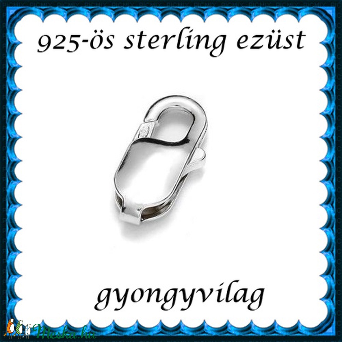 925-ös ezüst 1soros lánckapocs ELK 1s 37-8 - kellékek & szerszámok - gyöngyfűzés kellékek - egyéb alkatrész - Meska.hu