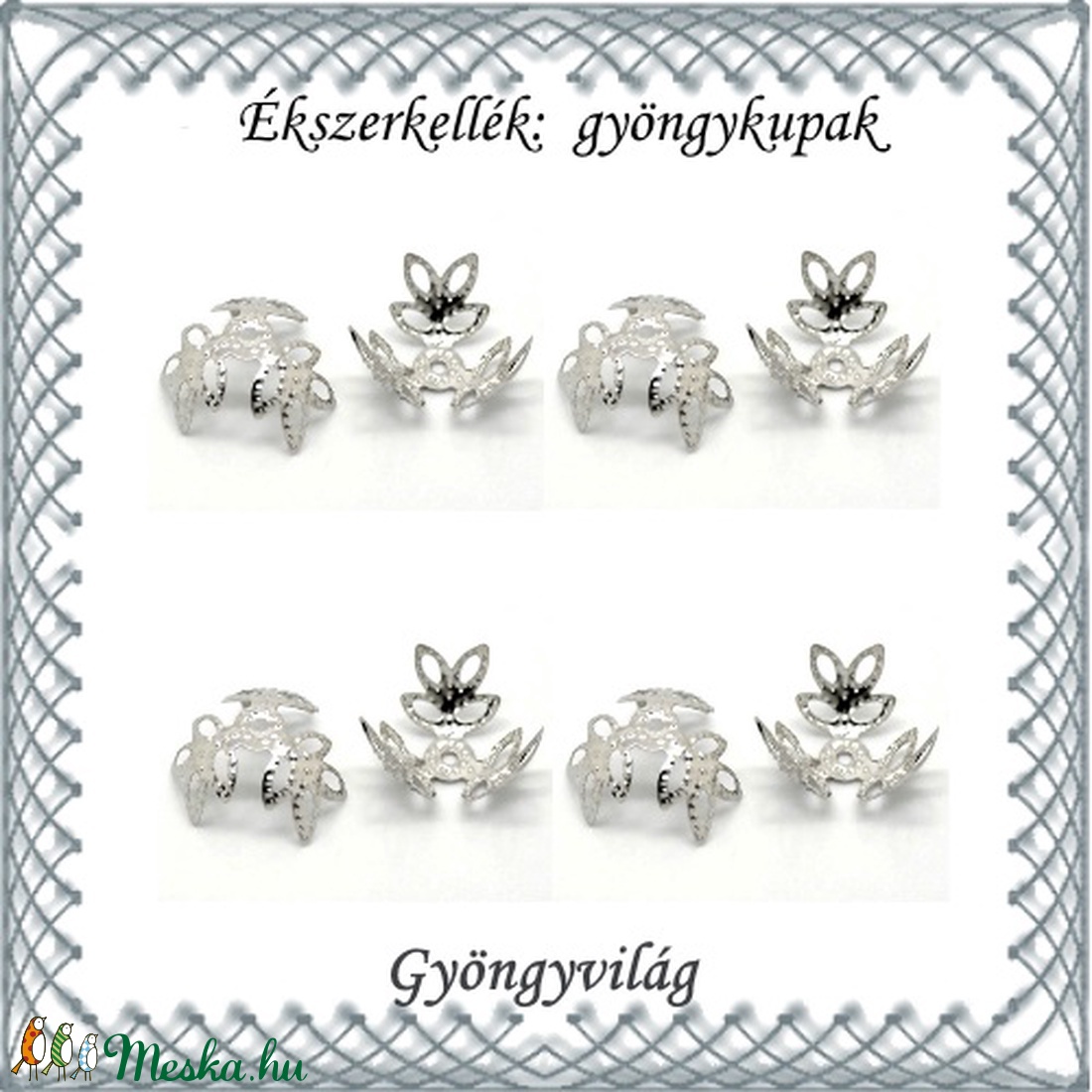 Ékszerkellék: gyöngykupak BGYK 19 12mm-es 8db/csomag - kellékek & szerszámok - gyöngyfűzés kellékek - gyöngykupak - Meska.hu Ékszerkellék: gyöngykupak BGYK 19 12mm-es 8db/csomag - kellékek & szerszámok - gyöngyfűzés kellékek - gyöngykupak - Meska.hu