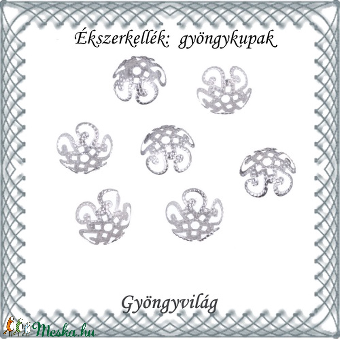 Ékszerkellék: gyöngykupak BGYK 27-9,5 9,5mm-es 8db/csomag - kellékek & szerszámok - gyöngyfűzés kellékek - gyöngykupak - Meska.hu Ékszerkellék: gyöngykupak BGYK 27-9,5 9,5mm-es 8db/csomag - kellékek & szerszámok - gyöngyfűzés kellékek - gyöngykupak - Meska.hu