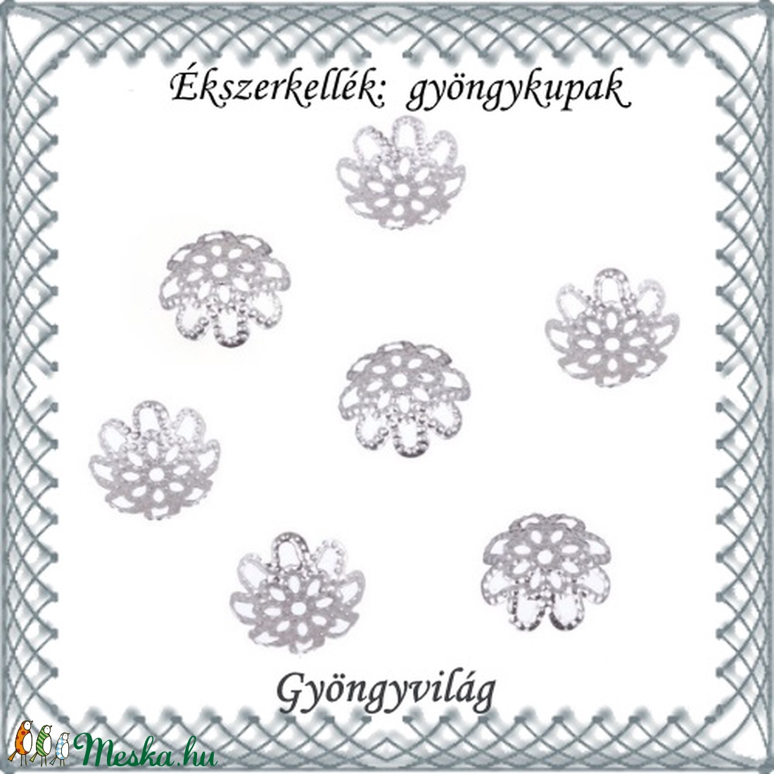 Ékszerkellék: gyöngykupak BGYK 28-9,5 9,5mm-es 8db/csomag - kellékek & szerszámok - gyöngyfűzés kellékek - gyöngykupak - Meska.hu Ékszerkellék: gyöngykupak BGYK 28-9,5 9,5mm-es 8db/csomag - kellékek & szerszámok - gyöngyfűzés kellékek - gyöngykupak - Meska.hu