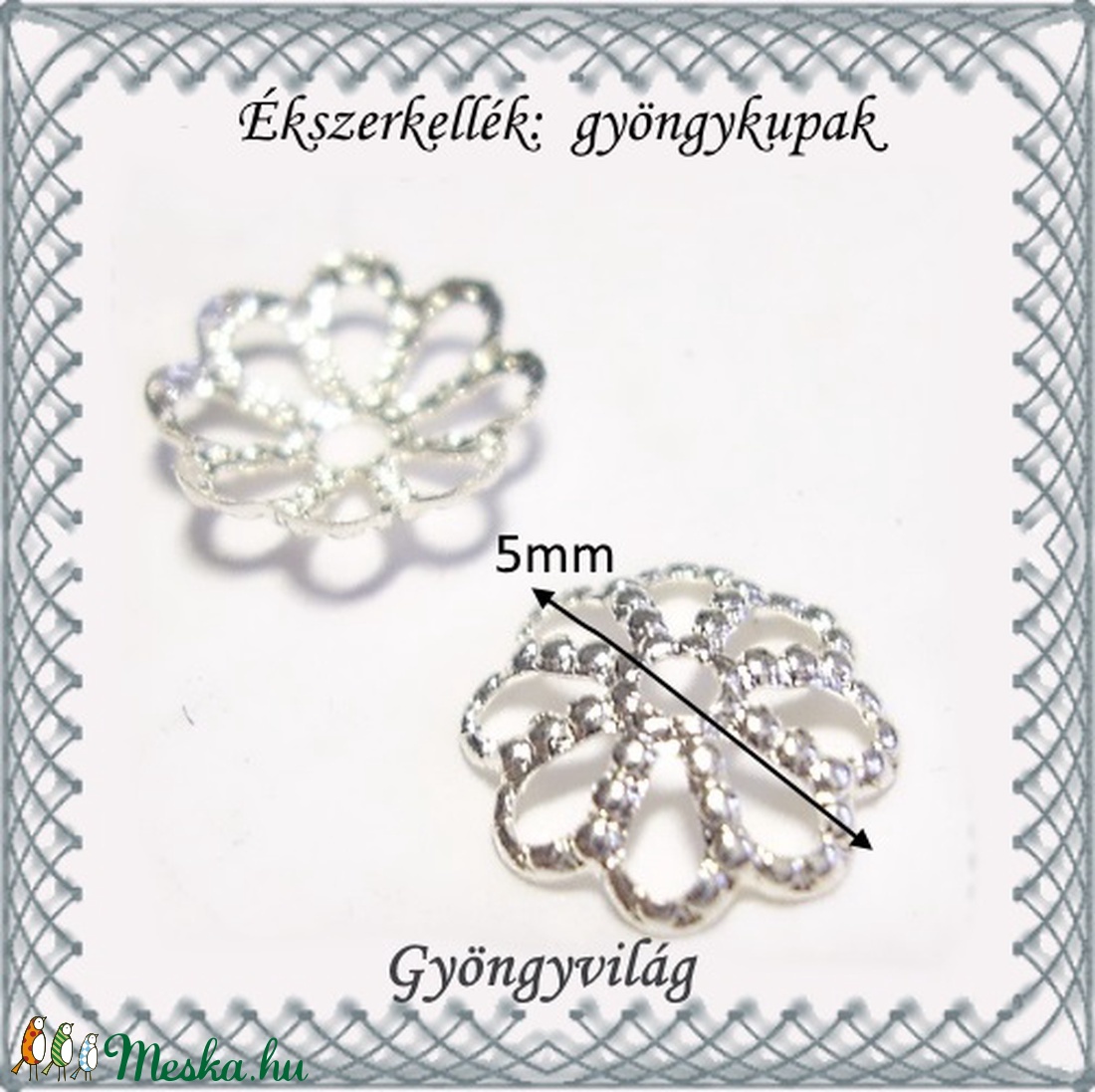 Ékszerkellék: gyöngykupak BGYK 14-5 30db/csomag - kellékek & szerszámok - gyöngyfűzés kellékek - gyöngykupak - Meska.hu Ékszerkellék: gyöngykupak BGYK 14-5 30db/csomag - kellékek & szerszámok - gyöngyfűzés kellékek - gyöngykupak - Meska.hu