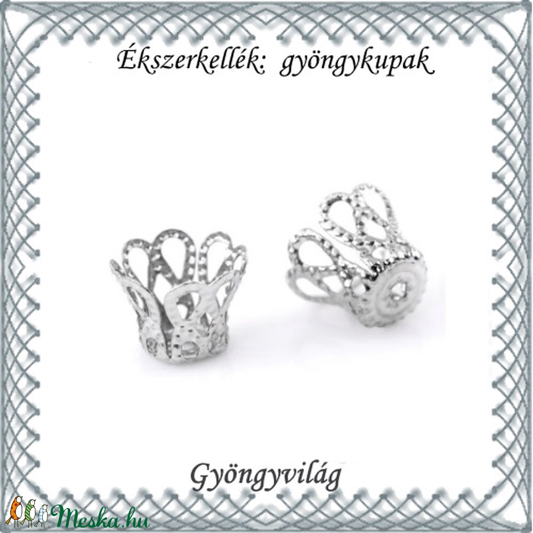 Ékszerkellék: gyöngykupak BGYK 18-5x6 , ródiumozott, 40db - kellékek & szerszámok - gyöngyfűzés kellékek - egyéb alkatrész - Meska.hu Ékszerkellék: gyöngykupak BGYK 18-5x6 , ródiumozott, 40db - kellékek & szerszámok - gyöngyfűzés kellékek - egyéb alkatrész - Meska.hu