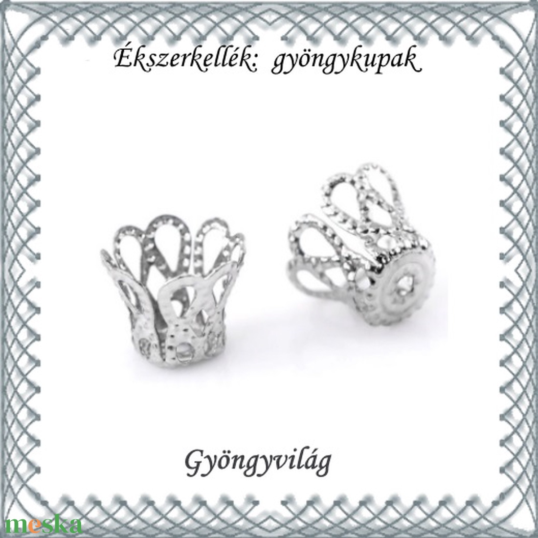 Ékszerkellék: gyöngykupak BGYK 18-6,25x8 , ródiumozott, 30db - kellékek & szerszámok - gyöngyfűzés kellékek - egyéb alkatrész - Meska.hu Ékszerkellék: gyöngykupak BGYK 18-6,25x8 , ródiumozott, 30db - kellékek & szerszámok - gyöngyfűzés kellékek - egyéb alkatrész - Meska.hu