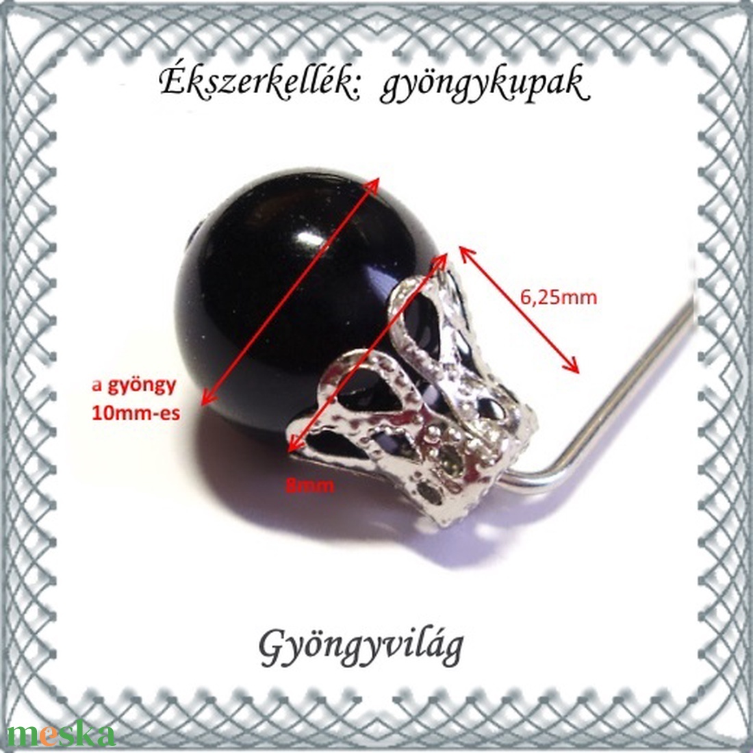 Ékszerkellék: gyöngykupak BGYK 18-6,25x8 , ródiumozott, 30db - kellékek & szerszámok - gyöngyfűzés kellékek - egyéb alkatrész - Meska.hu Ékszerkellék: gyöngykupak BGYK 18-6,25x8 , ródiumozott, 30db - kellékek & szerszámok - gyöngyfűzés kellékek - egyéb alkatrész - Meska.hu