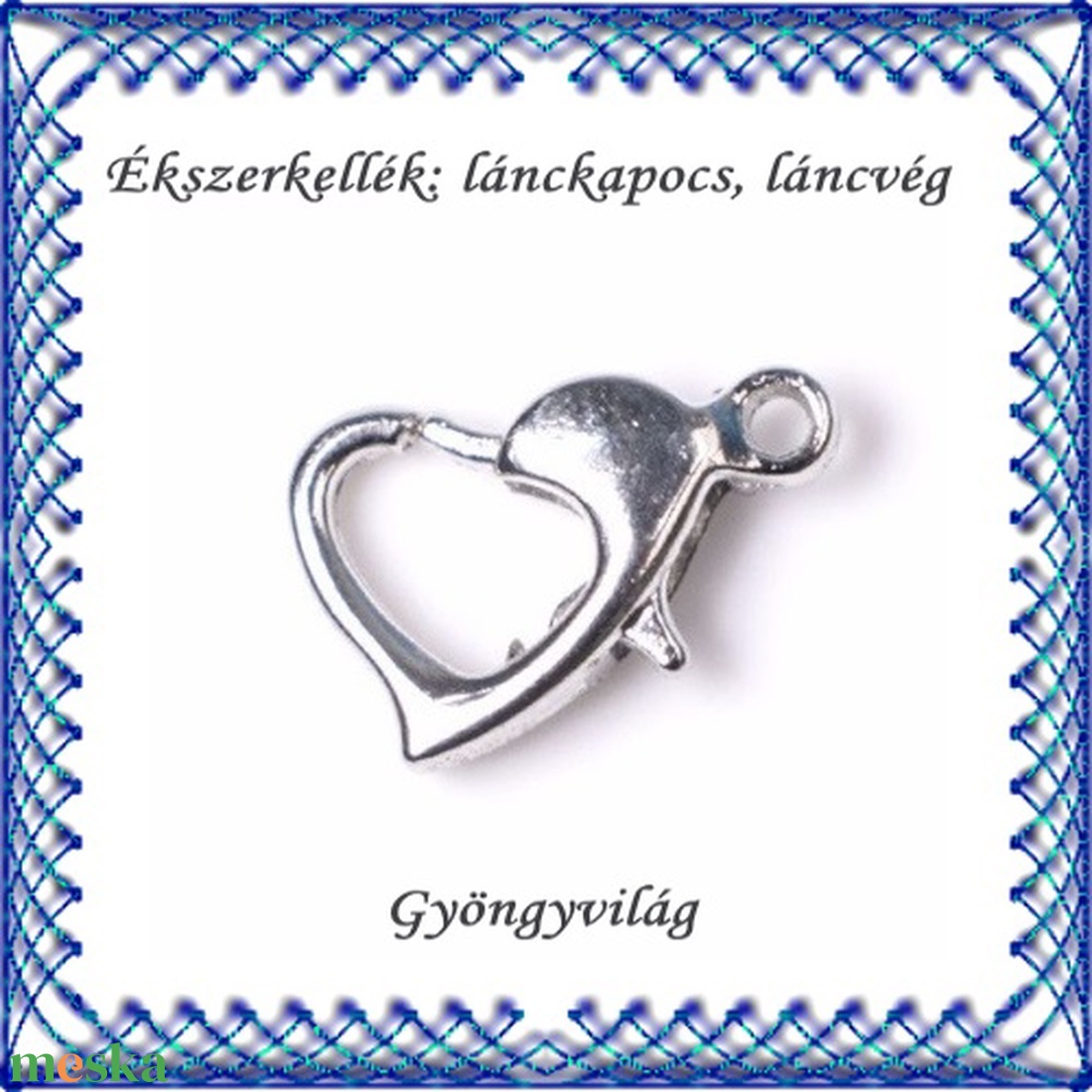 Ékszerkellék: lánckapocs BLK-1S-12 szív alakú, 5db / csomag - gyöngy, ékszerkellék - egyéb alkatrész - Meska.hu Ékszerkellék: lánckapocs BLK-1S-12 szív alakú, 5db / csomag - gyöngy, ékszerkellék - egyéb alkatrész - Meska.hu