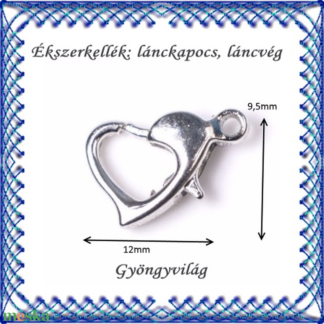 Ékszerkellék: lánckapocs BLK-1S-12 szív alakú, 5db / csomag - gyöngy, ékszerkellék - egyéb alkatrész - Meska.hu Ékszerkellék: lánckapocs BLK-1S-12 szív alakú, 5db / csomag - gyöngy, ékszerkellék - egyéb alkatrész - Meska.hu