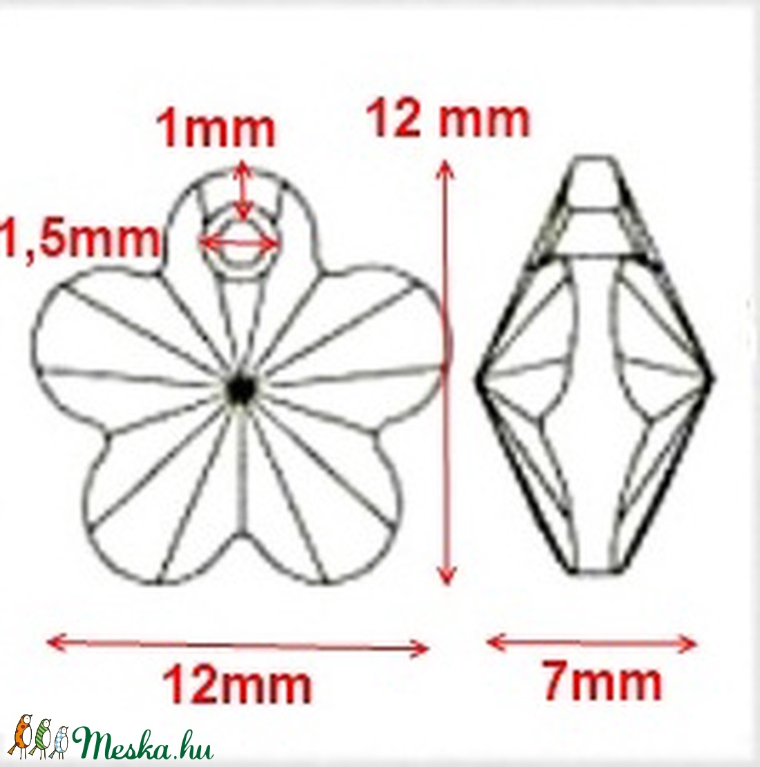 Ékszerkellék: Swarovski virág 12mm-es több színben - kellékek & szerszámok - gyöngyfűzés kellékek - swarovski kristályok - Meska.hu Ékszerkellék: Swarovski virág 12mm-es több színben - kellékek & szerszámok - gyöngyfűzés kellékek - swarovski kristályok - Meska.hu