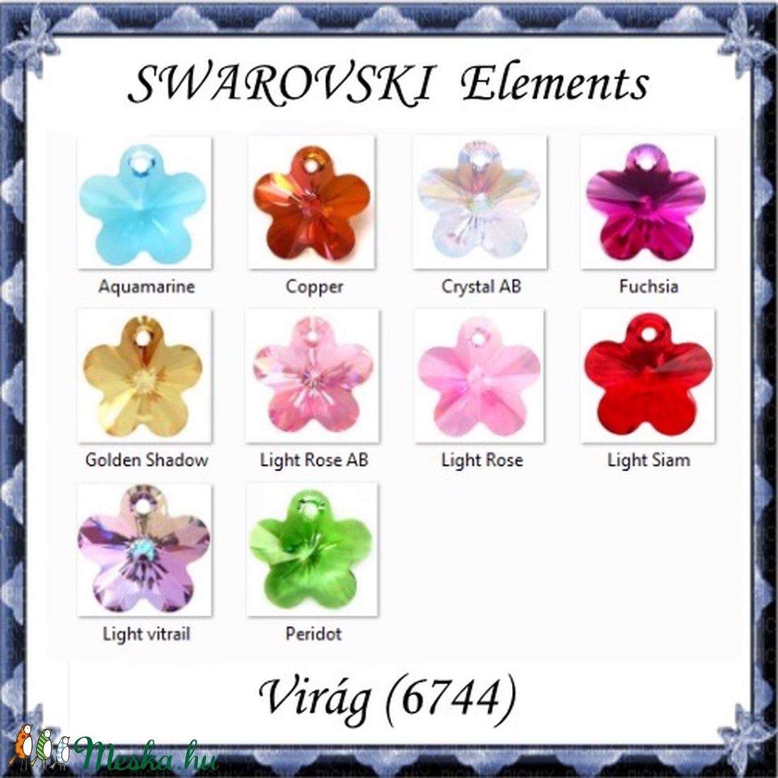 Ékszerkellék: Swarovski virág 14mm-es több színben - kellékek & szerszámok - gyöngyfűzés kellékek - swarovski kristályok - Meska.hu Ékszerkellék: Swarovski virág 14mm-es több színben - kellékek & szerszámok - gyöngyfűzés kellékek - swarovski kristályok - Meska.hu