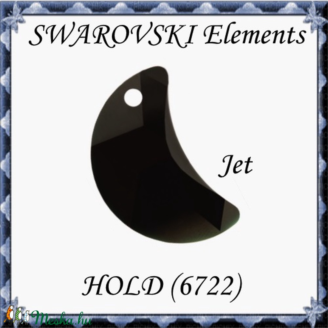 Ékszerkellék: Swarovski hold 20mm-es   - gyöngy, ékszerkellék - swarovski kristályok - Meska.hu