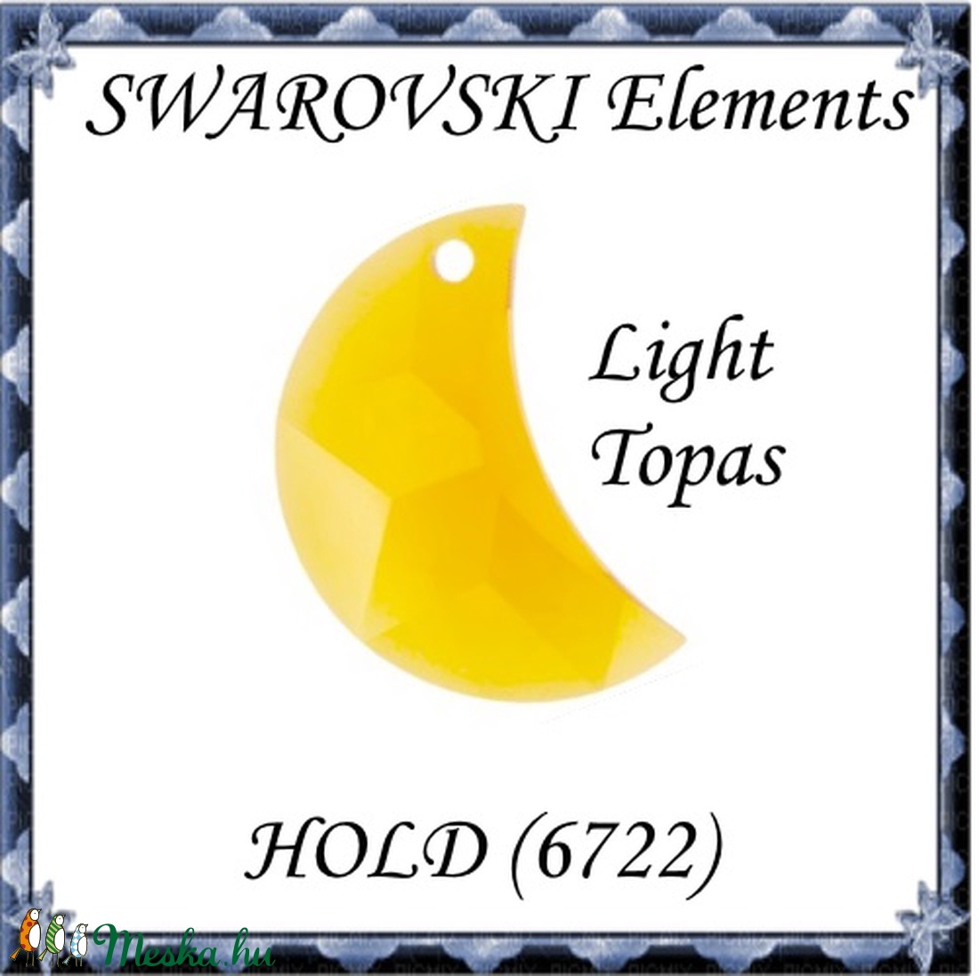 Ékszerkellék: Swarovski hold 16mm-es light topaz - gyöngy, ékszerkellék - swarovski kristályok - Meska.hu Ékszerkellék: Swarovski hold 16mm-es light topaz - gyöngy, ékszerkellék - swarovski kristályok - Meska.hu