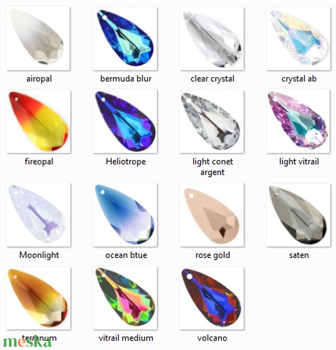 Ékszerkellék: Swarovski csepp 24mm-es több színben - gyöngy, ékszerkellék - swarovski kristályok - Meska.hu Ékszerkellék: Swarovski csepp 24mm-es több színben - gyöngy, ékszerkellék - swarovski kristályok - Meska.hu