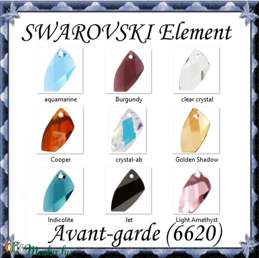 Ékszerkellék: Swarovski kristály avant-garde 20mm-es több színben - gyöngy, ékszerkellék - swarovski kristályok - Meska.hu Ékszerkellék: Swarovski kristály avant-garde 20mm-es több színben - gyöngy, ékszerkellék - swarovski kristályok - Meska.hu
