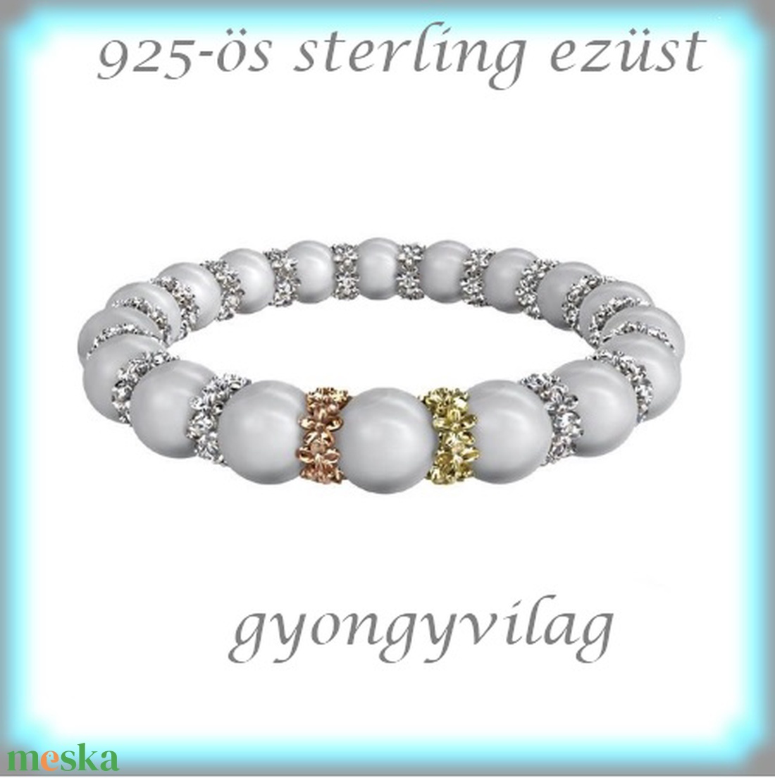 925-ös sterling ezüst ékszerkellék: köztes / gyöngy / dísz EKÖ 66rh - gyöngy, ékszerkellék - egyéb alkatrész - Meska.hu