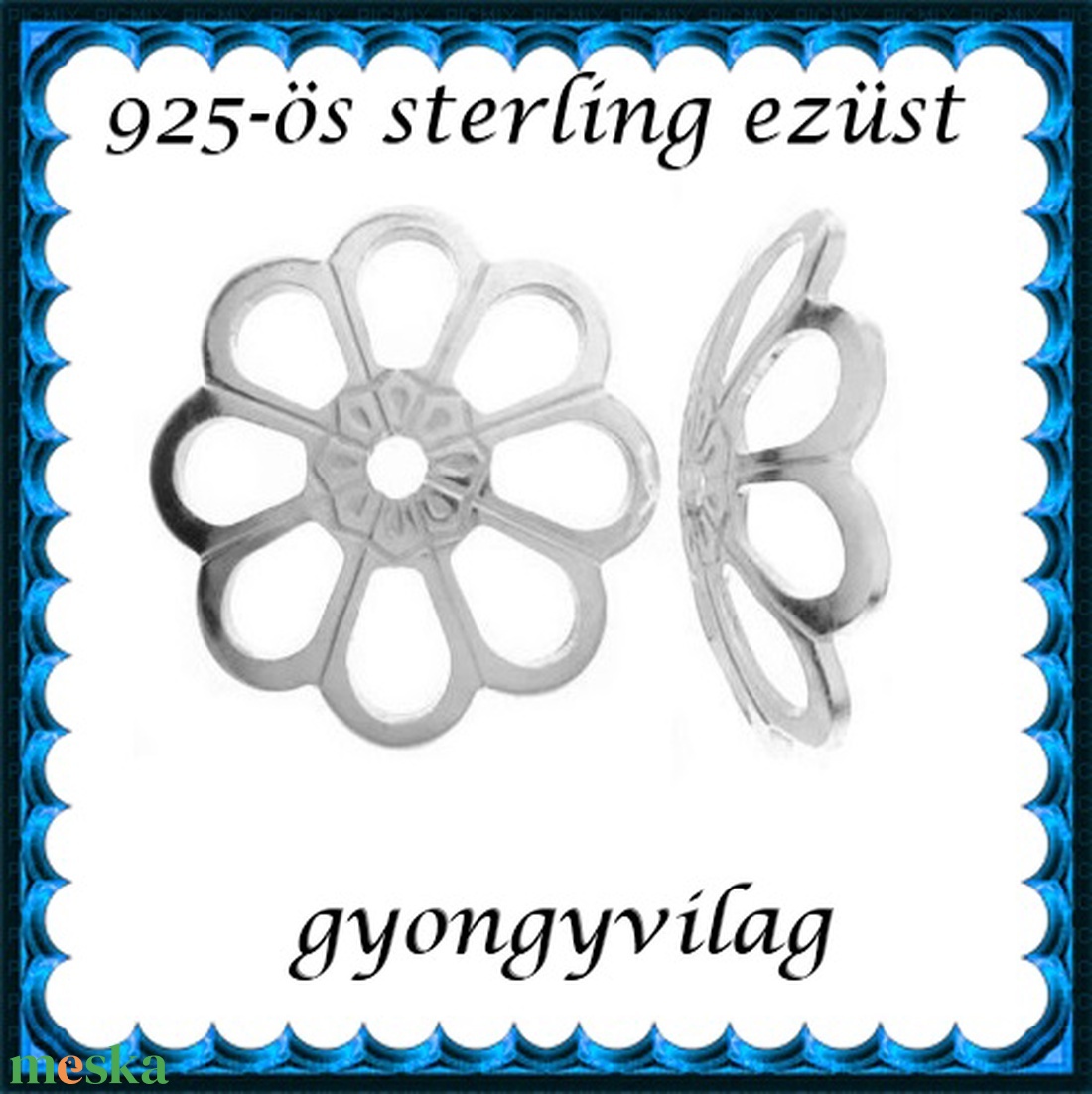 925-ös sterling ezüst gyöngykupak  1db/ csomag  EGYK 29-8 - kellékek & szerszámok - gyöngyfűzés kellékek - fém köztesek - Meska.hu