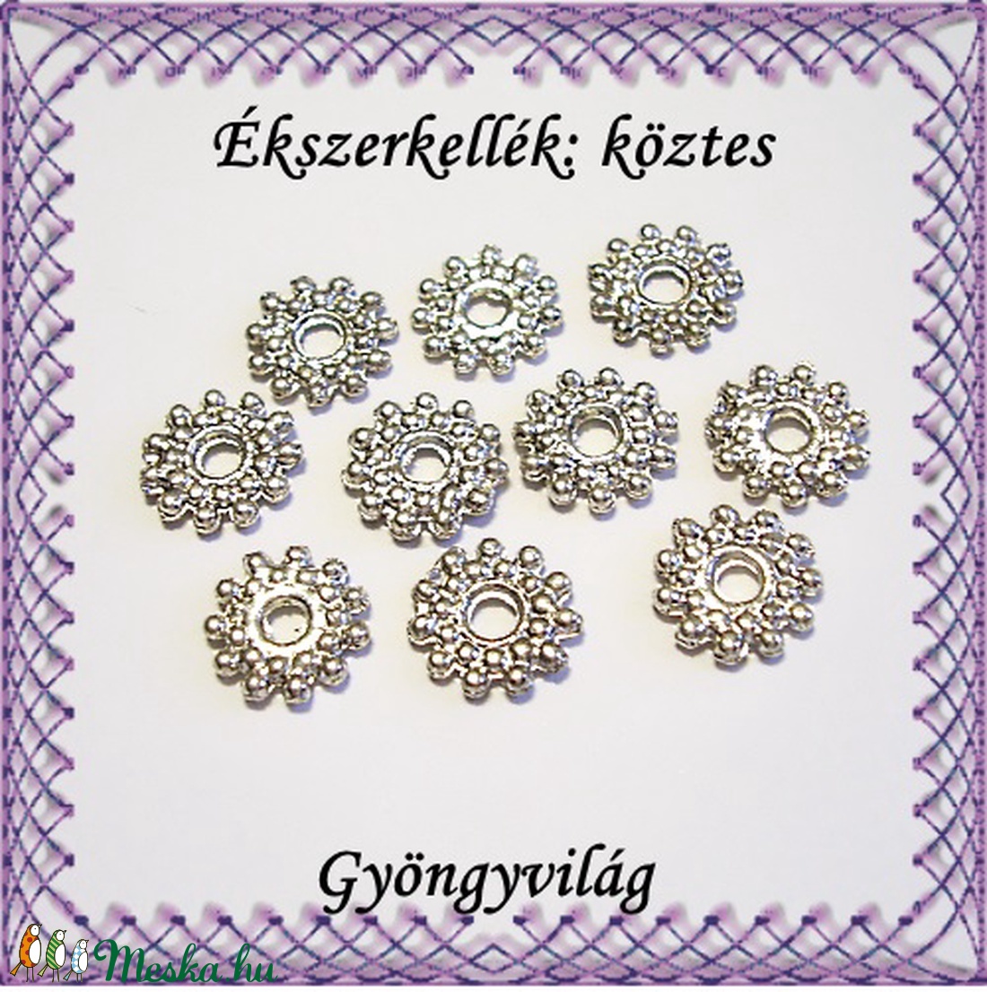 Ékszerkellék: köztes / díszítőelem / gyöngy BKÖ 1S 12 20db/csomag - gyöngy, ékszerkellék - fém köztesek - Meska.hu Ékszerkellék: köztes / díszítőelem / gyöngy BKÖ 1S 12 20db/csomag - gyöngy, ékszerkellék - fém köztesek - Meska.hu